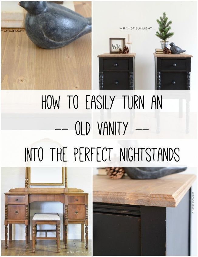 vintage vanity turned nightstands