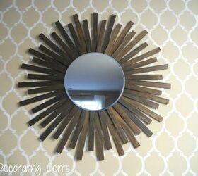 s 15 amazing things you can do with paint stirrers, DIY Sunburst Mirror