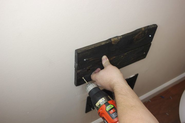 how to cover a hole with a farmhouse toilet paper holder 2 lumber