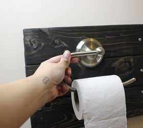 how to cover a hole with a farmhouse toilet paper holder 2 lumber