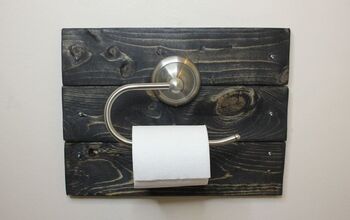 How To Cover a Hole  With a Farmhouse Toilet Paper Holder ($2 Lumber)
