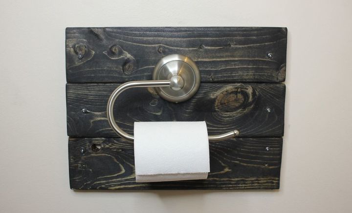how to cover a hole with a farmhouse toilet paper holder 2 lumber