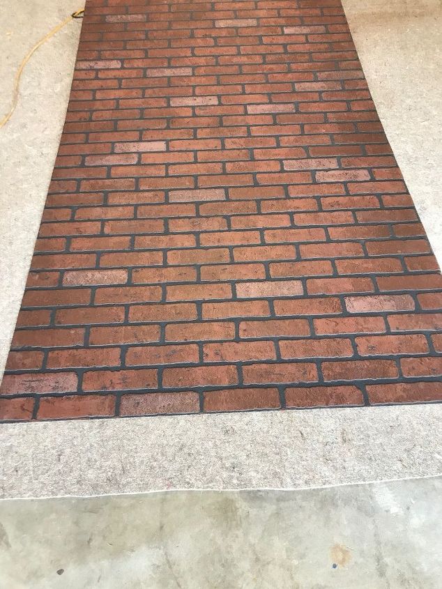 faux brick backsplash