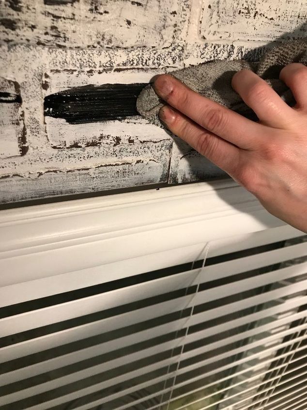 faux brick backsplash