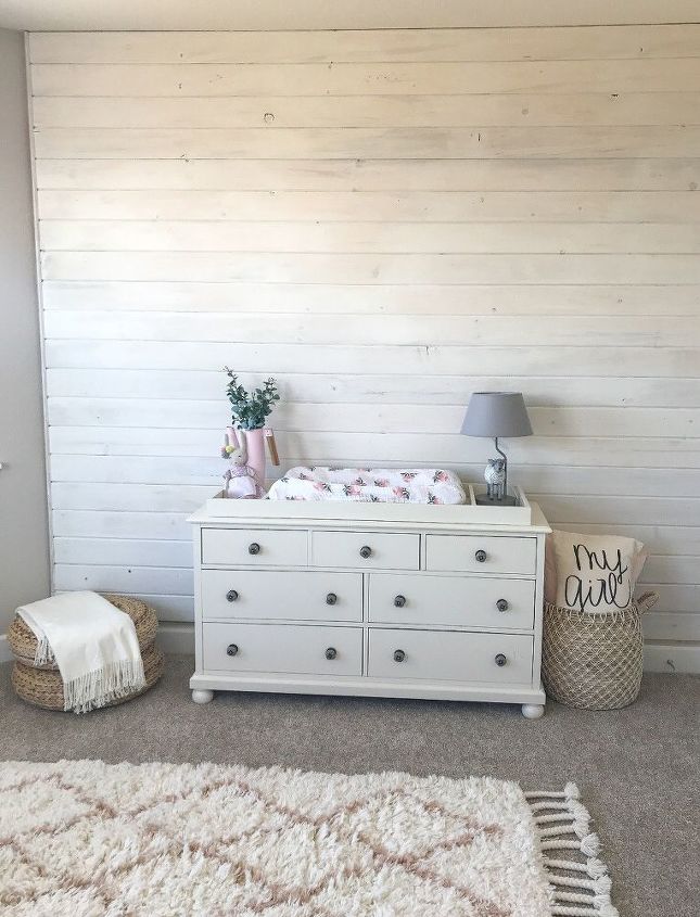 diy whitewash plank wall