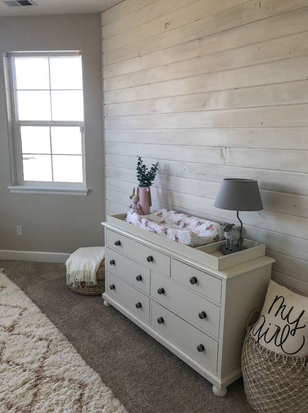 diy whitewash plank wall