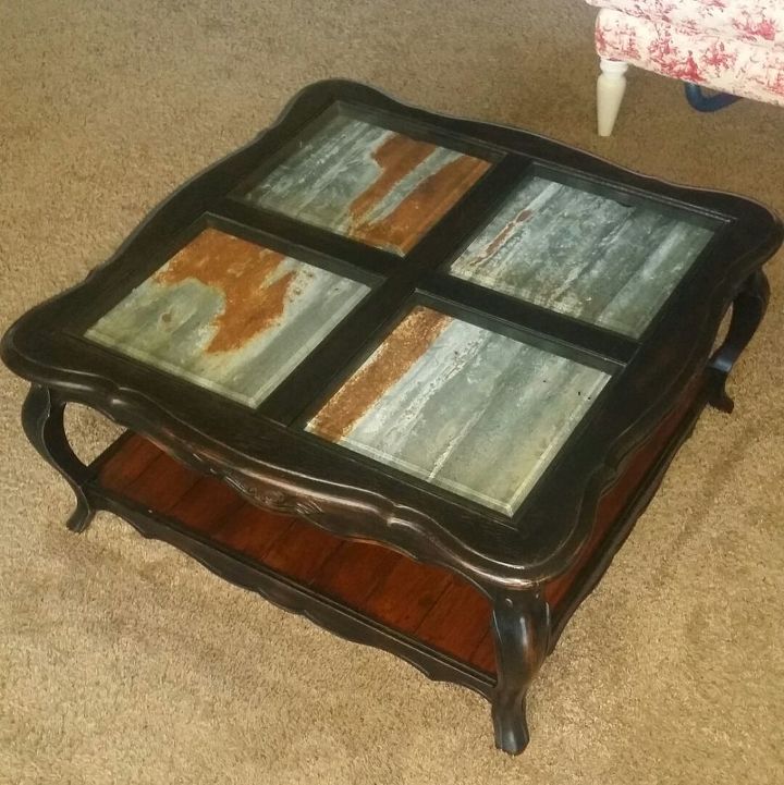 outdated coffee table to rustic farmhouse beauty, Rustic Farmhouse table done