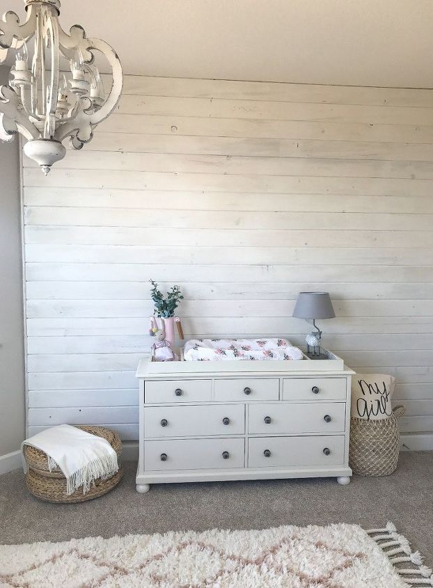 diy whitewash plank wall