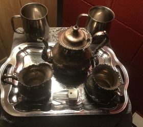 how do you clean silver tea set that is tranish
