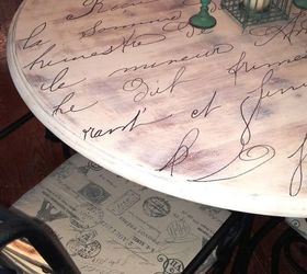 old tired old table to cute french script dining table