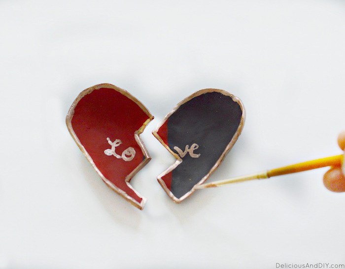 diy heart clay ring dish