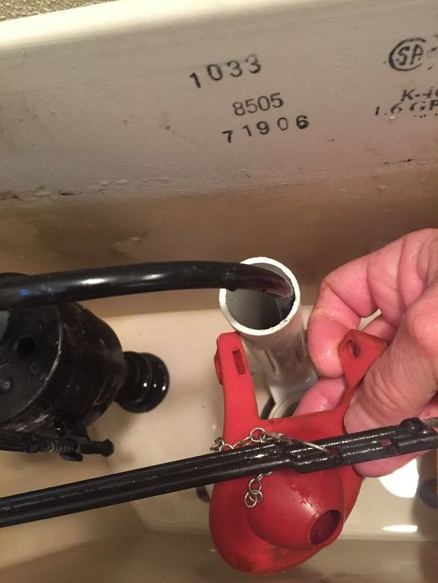 replaced your toilets flapper and it s still running, Flush the toilet and remove old flapper