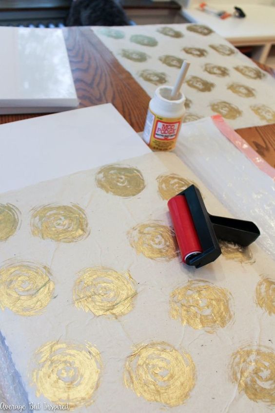 diy wrapping paper wall art