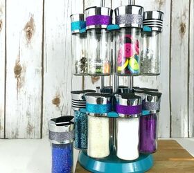 turn a thrift store spice rack into creative storage