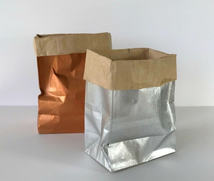 jarrones de bolsas de papel
