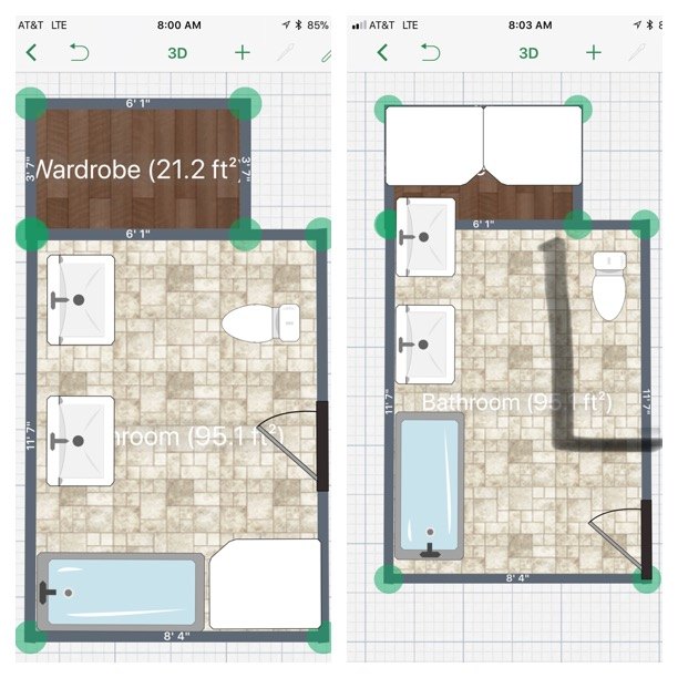 when moving into your dream home hits some bumps, On left layout before remodel Right Option 1