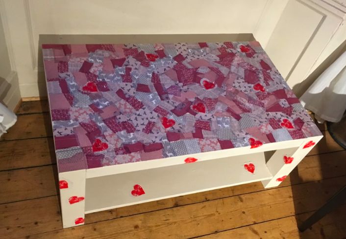 boring coffee table gets a bit of a face lift