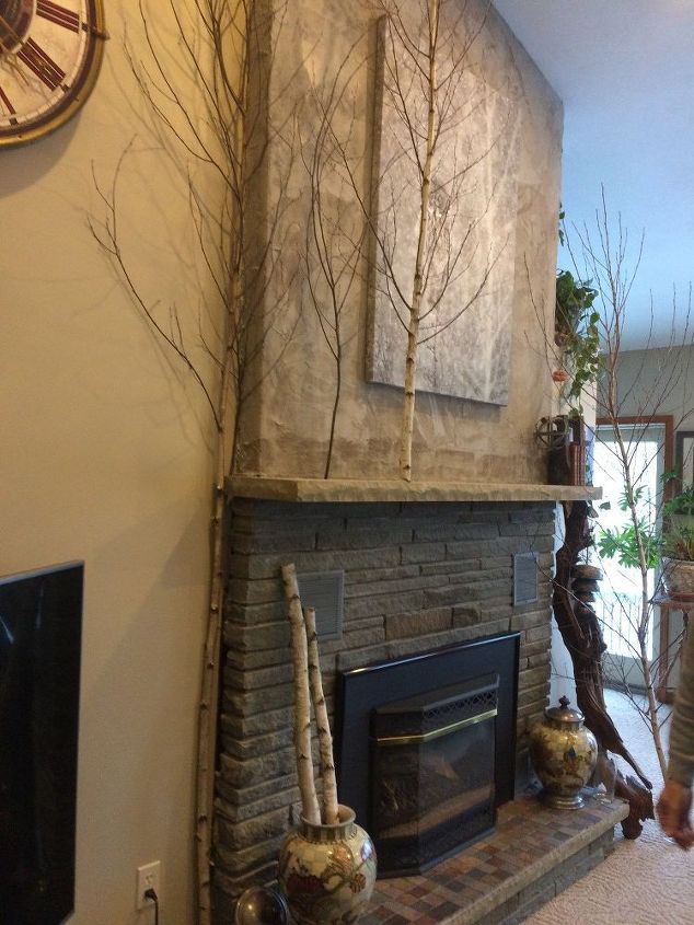 decorate fireplace wall naturally on a budget