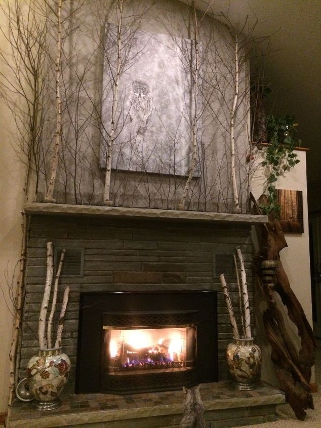 decorate fireplace wall naturally on a budget