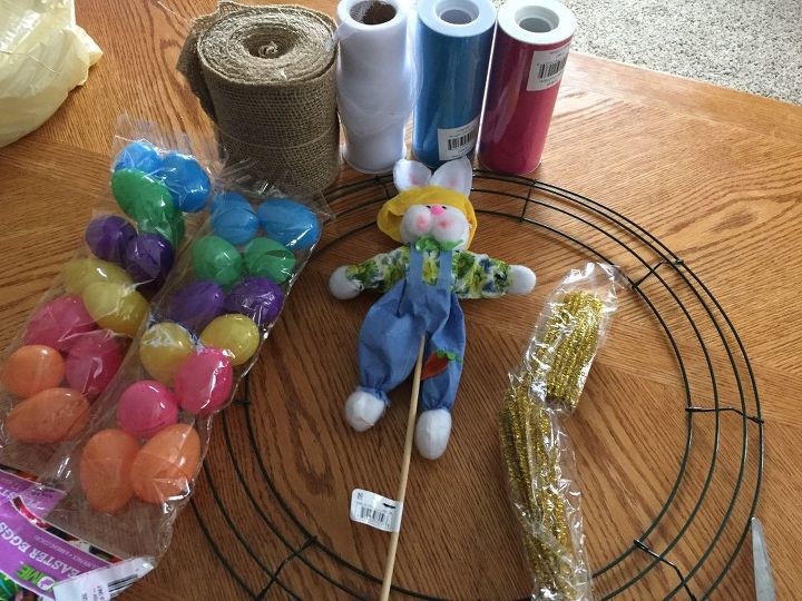 dollar store easter burlap wreath perfect for the holiday and spring