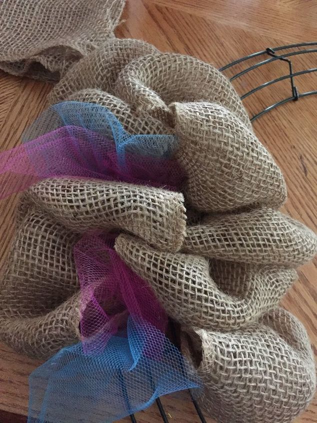 dollar store easter burlap wreath perfect for the holiday and spring