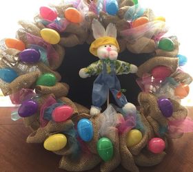 Dollar Store Easter Burlap Wreath,perfect for the Holiday and Spring