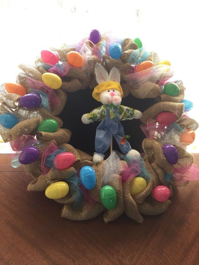 dollar store easter burlap wreath perfect for the holiday and spring