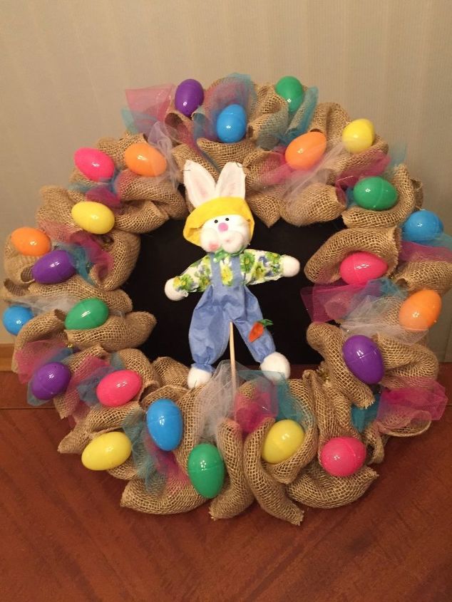 dollar store easter burlap wreath perfect for the holiday and spring