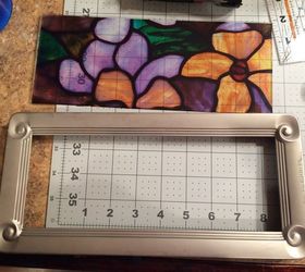 diy stained glass tray from a thrifted picture frame