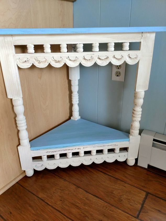 table redo from southwestern to beachy coastal, After paint