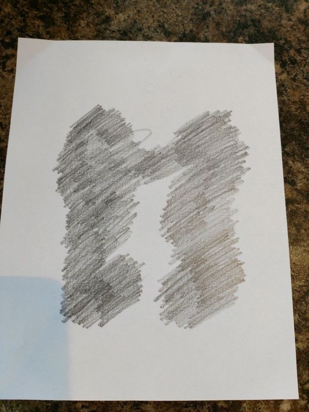 table redo from southwestern to beachy coastal, Shade back of image with pencil