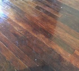 i sanded painted hardwood floor w varathane but its sticky