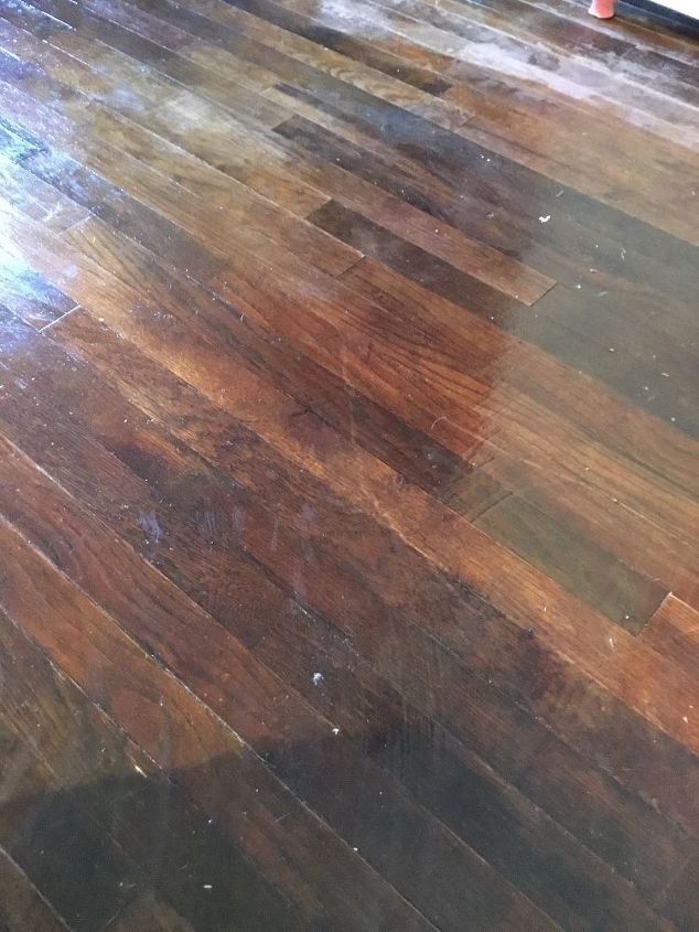 i sanded painted hardwood floor w varathane but its sticky