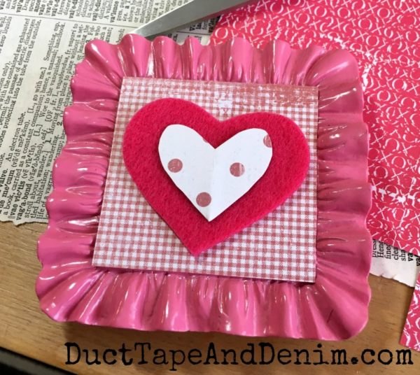 felt valentines in tiny red and pink frames