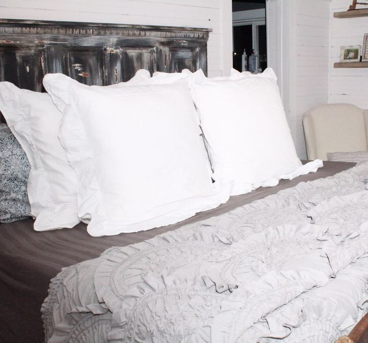 repurposed door headboard