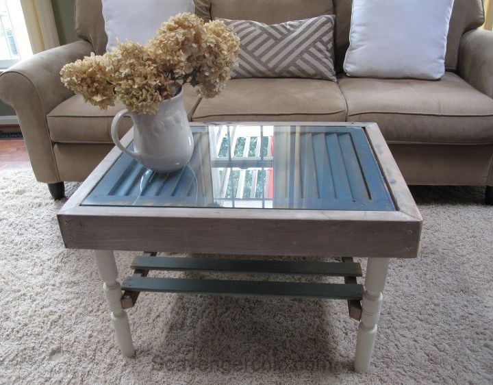 these coffee table ideas will inspire you to make your own, Shutter and Slats Coffee Table