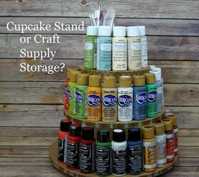 s keep your craft supplies organized with these fun storage ideas, Cupcake Stand Turned Craft Storage