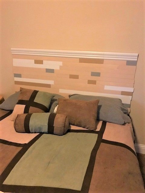 horizontal blinds to headboard in one day