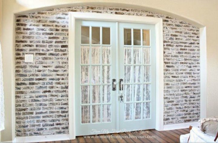 12 stunning ways to get that exposed brick look in your home, Whitewash faux brick panels from Lowe s