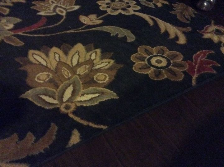 q can you paint an entire 8x10 black floral area rug white