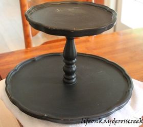 upcycle an old three tiered table into 2 new pieces