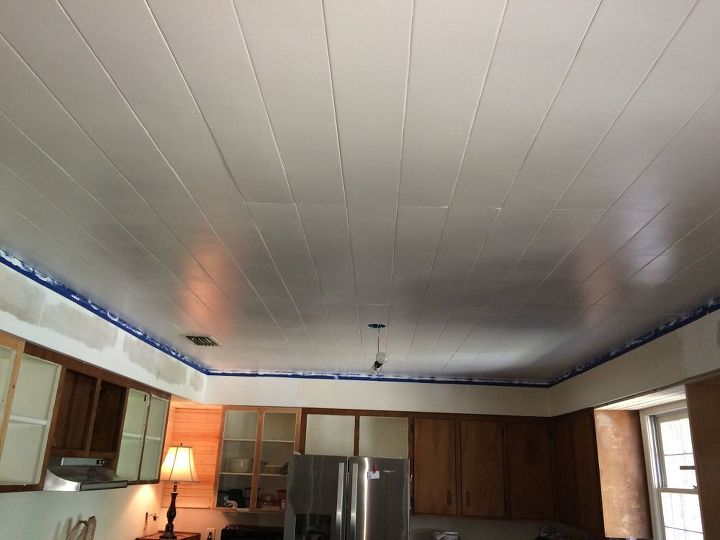 our kitchen ceiling addventure, view from dining room