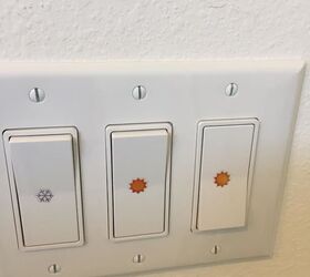 light or fan switch, Stickers on the switch plates