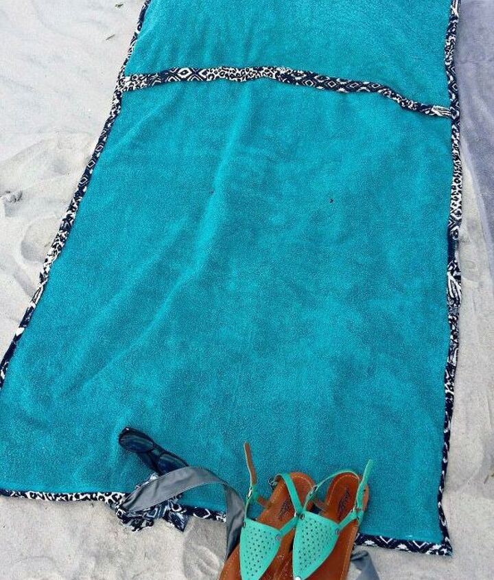 how to make a beach towel with pillow handles