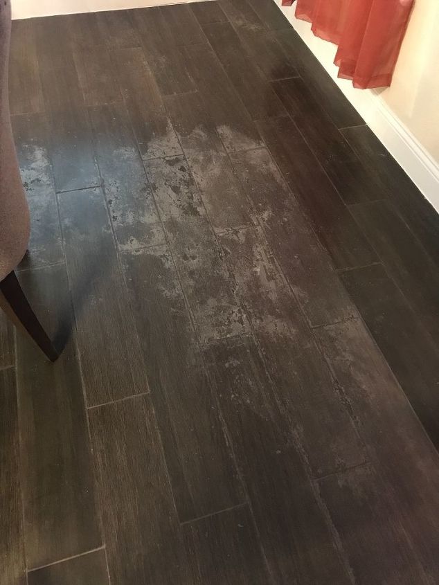 q tile floors that look like wood cleaning