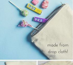 diy zipper pouch lined and made from drop cloth
