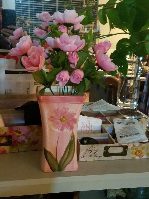 vaso de primavera simples, Linda em rosa