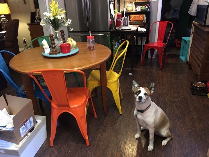q how do you distress metal dining chairs