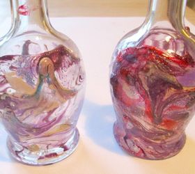 marbling glass bottles with nail polish