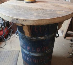 upcycled barrel bistro set
